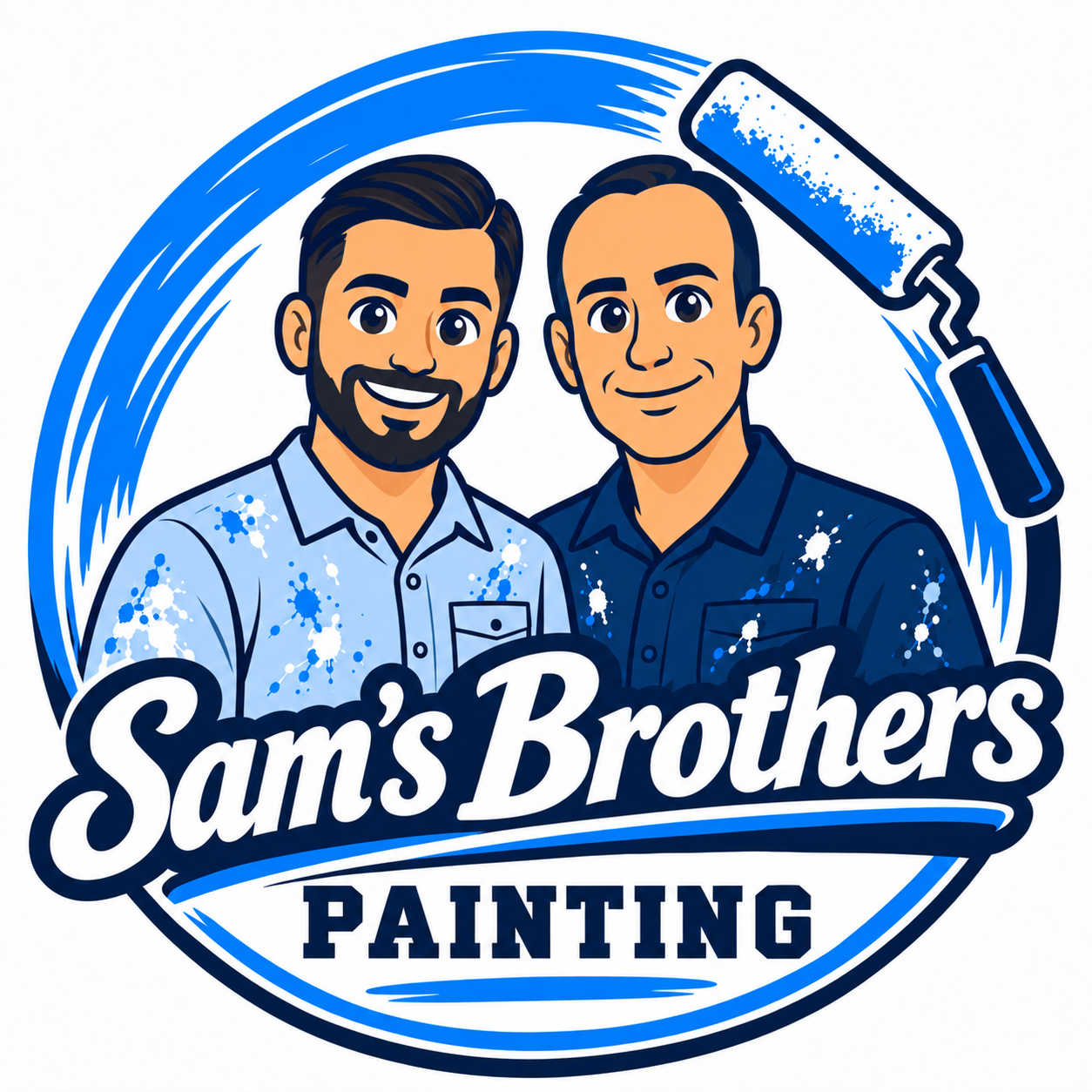 Sam’s Brothers Painting — illustrated painters and a blue roller